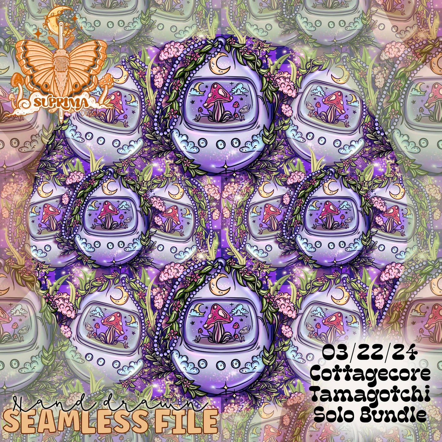 Play Amongst the Wild Things Tamagotchi | Violet | Seamless | 2 Scales